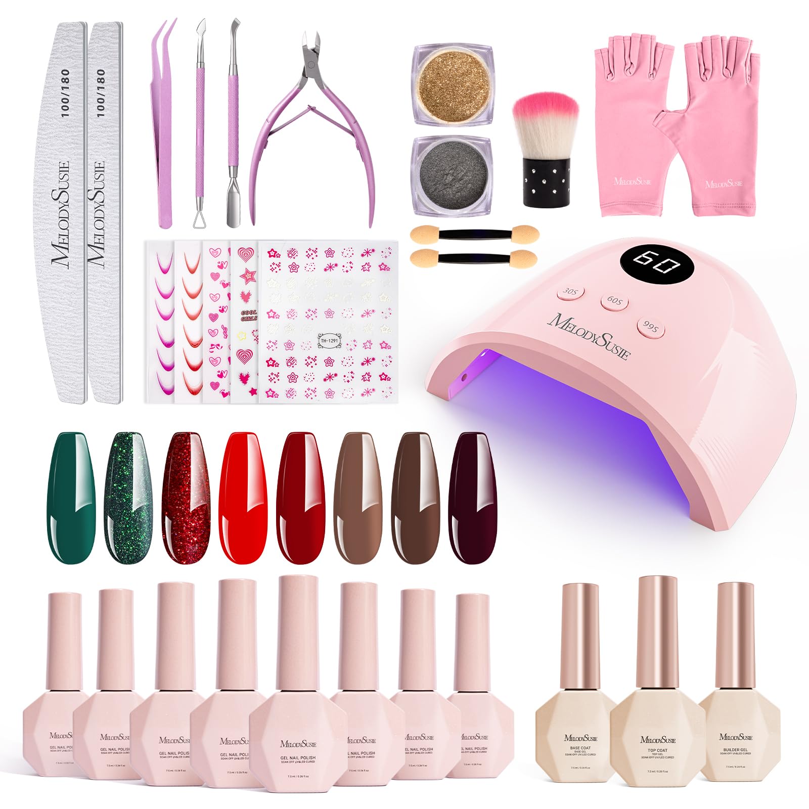 MelodySusie Gel Nail Polish Kit with UV Light