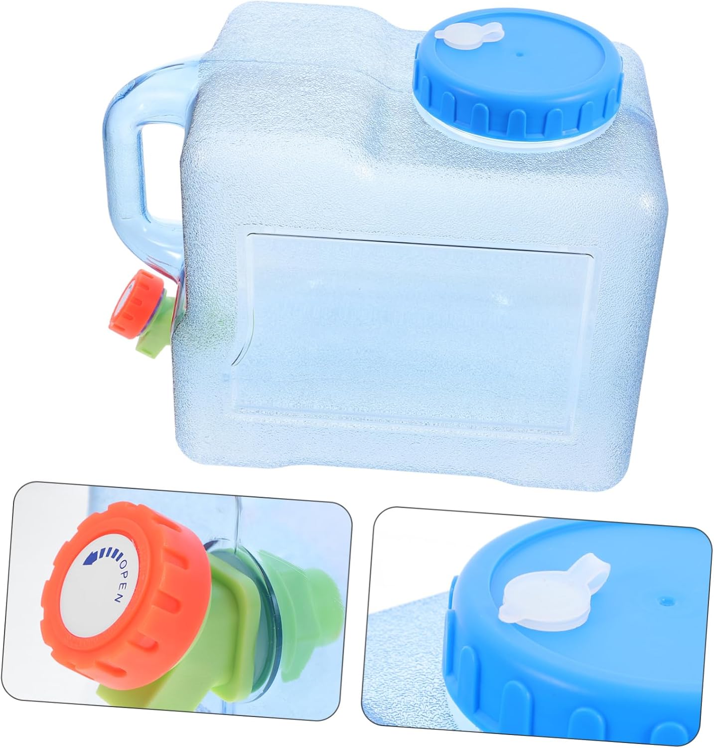SUPVOX Portable 8L Sky-Blue Pc Water Jug with Adjustable Spigot and Large Opening for Camping Hiking Outdoor Bbq and Travel