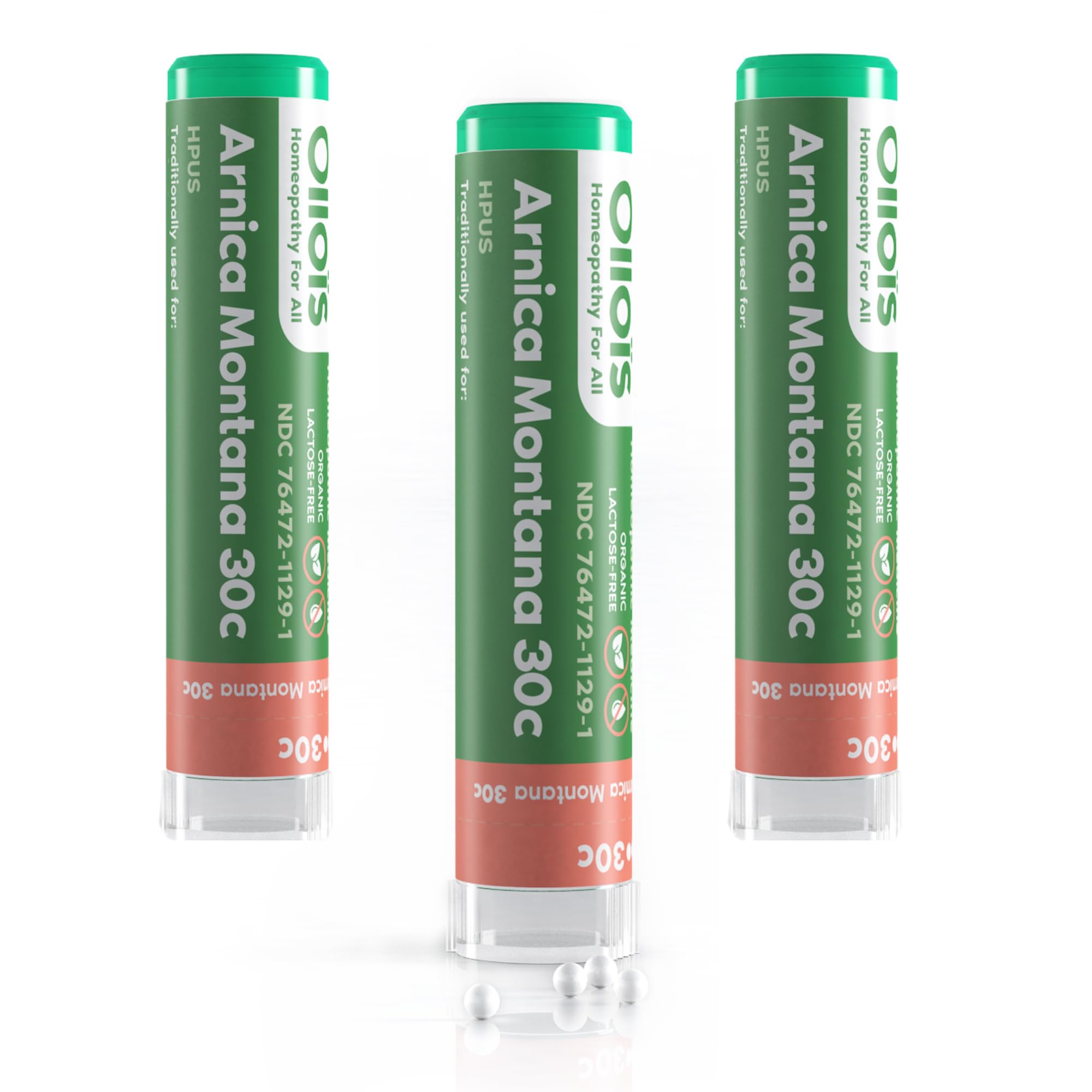 OLLOIS Arnica Montana 30C Organic, Lactose-Free, Kosher Homeopathic Medicine, 80 Pellets (Pack of 3)