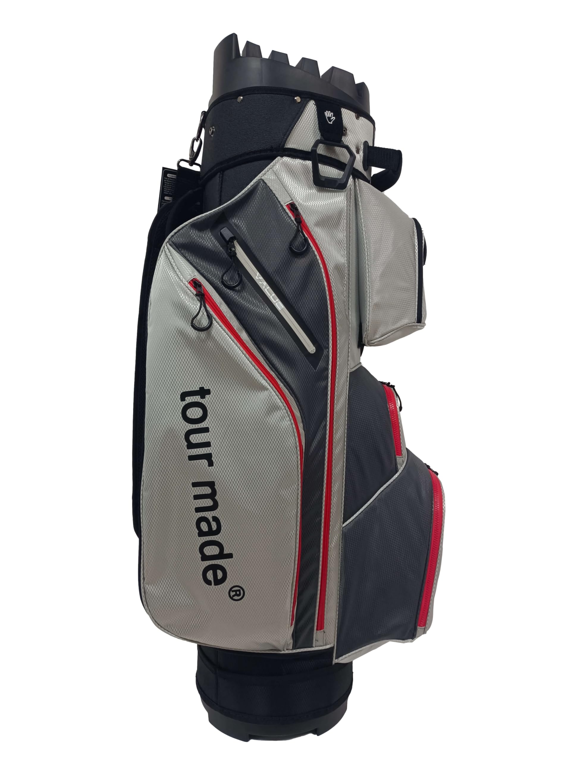 Tour Made Sac de Golf I Hommes & Femmes I Nombreuses Poches I Pas de cliquetis de Raquettes grâce à l'organiseur I 14 Compartiments Raquettes continus I Grand Sac Isotherme