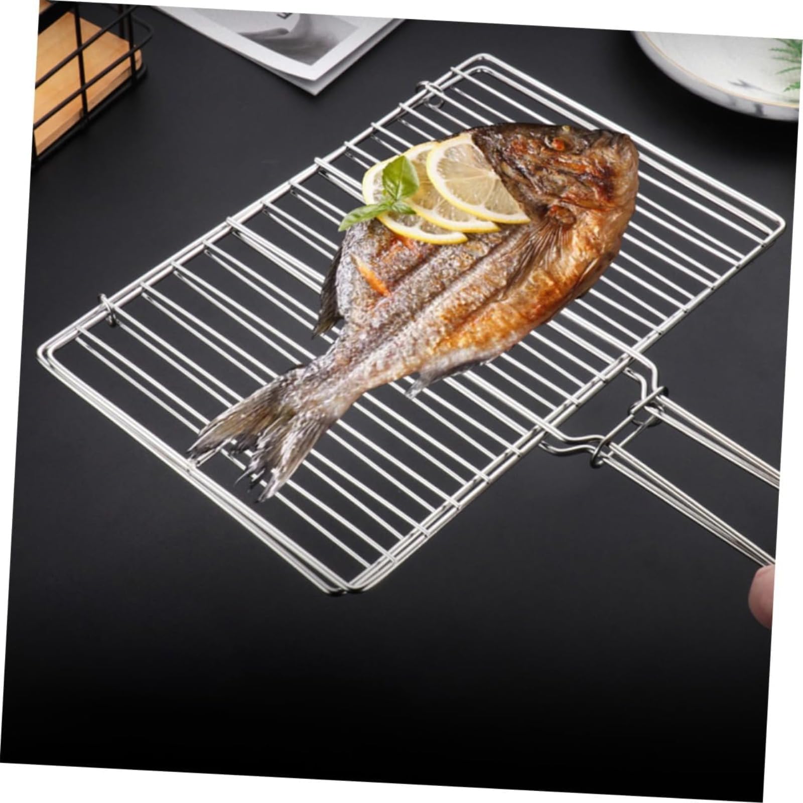 Generico carré di Pesce alla griglia Griglie Portatili Cestino per grigliate di Pesce Pescare graticola per Barbecue Cestino per Grigliare griglia per Verdure a Clip Manzo