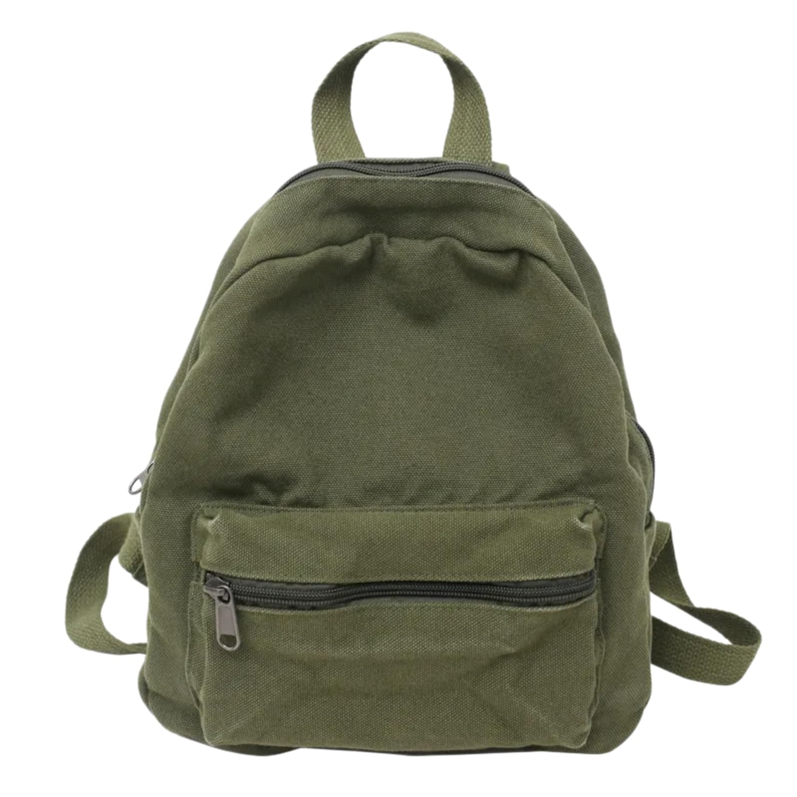Zaino da Viaggio in Tela Lavato, Tasca con Cerniera Anteriore Semplice Sacco Giorno Casual Slot Aperte Laterali per I Viaggi Giornalieri degli Studenti-brown-24x29x9cm