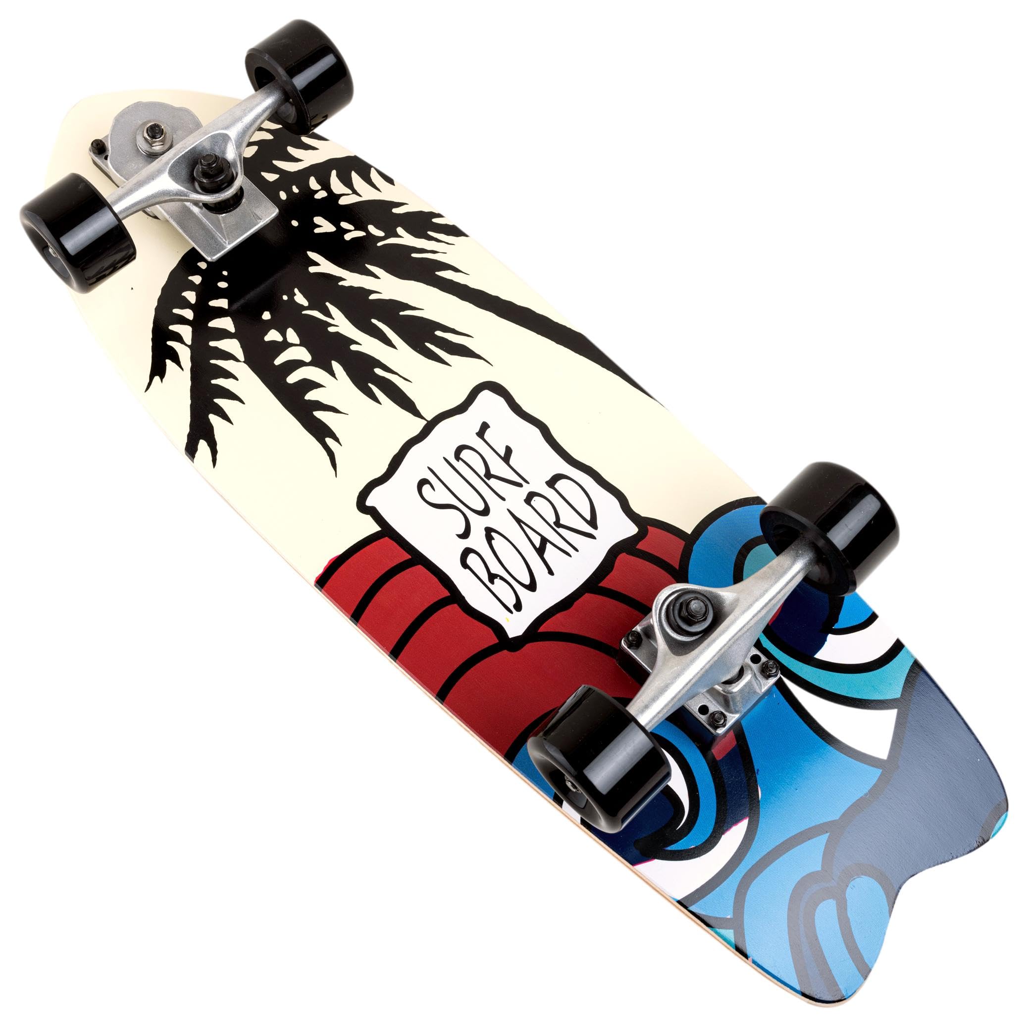 Surfskate Surf Board - Seething | Ideal para Surf Urbano | 29"x10" Tabla de Arce | Ejes S7 | Ruedas 65x43mm 78A | Rodamientos ABEC-5 | Completo y Listo para Usar, Incluye Llave T