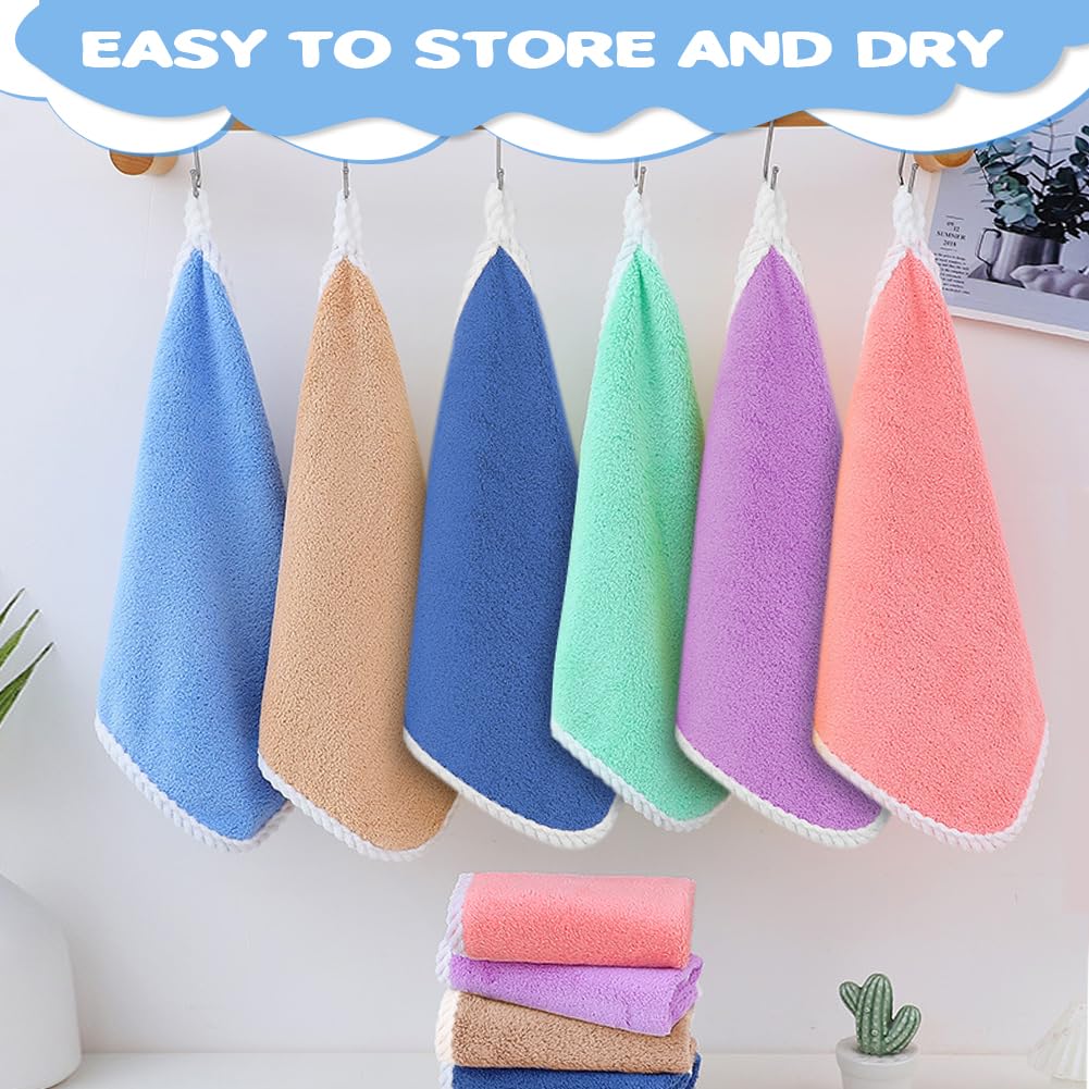 Aolso Serviette de Visage Bebe, 6 Pièces Gants de Toilette en Flanelle en Coton Bio, Petites Mini Lingettes en Coton Lavables Réutilisables et Pratiques pour la Toilette de Bébé