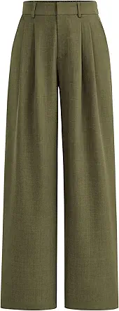 PRETTYGARDEN Women's Summer Elastic High Waisted Work Pants Straight Leg Dressy Business Casual Trousers Slacks Pockets