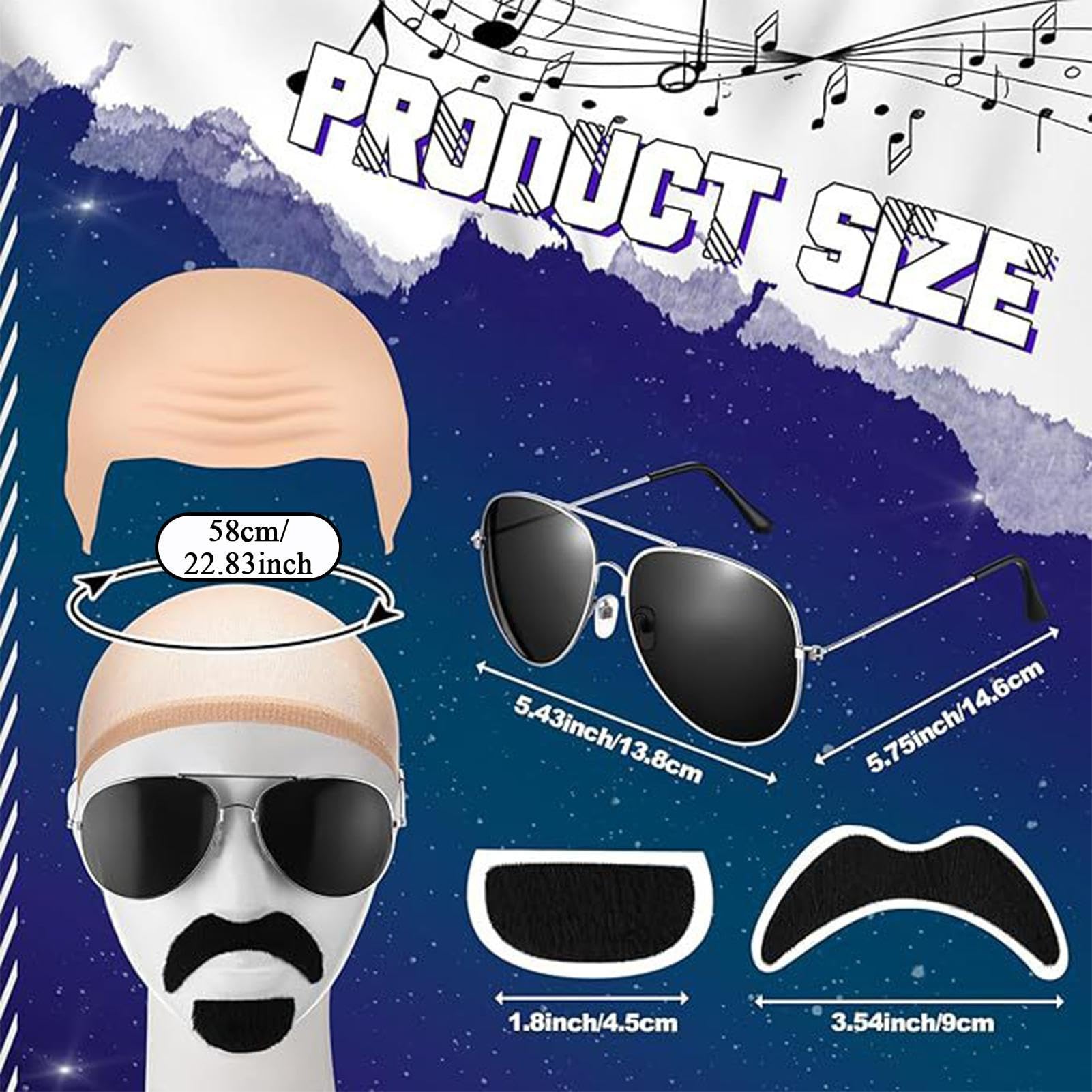 Bald Caps Kostium Halloween Cosplay Makijaż Okulary Kyjkowa Peruka Głowa Access | Łysa peruka czapki dla dorosłych kobiet mężczyzn cosplay makijaż taniec impreza