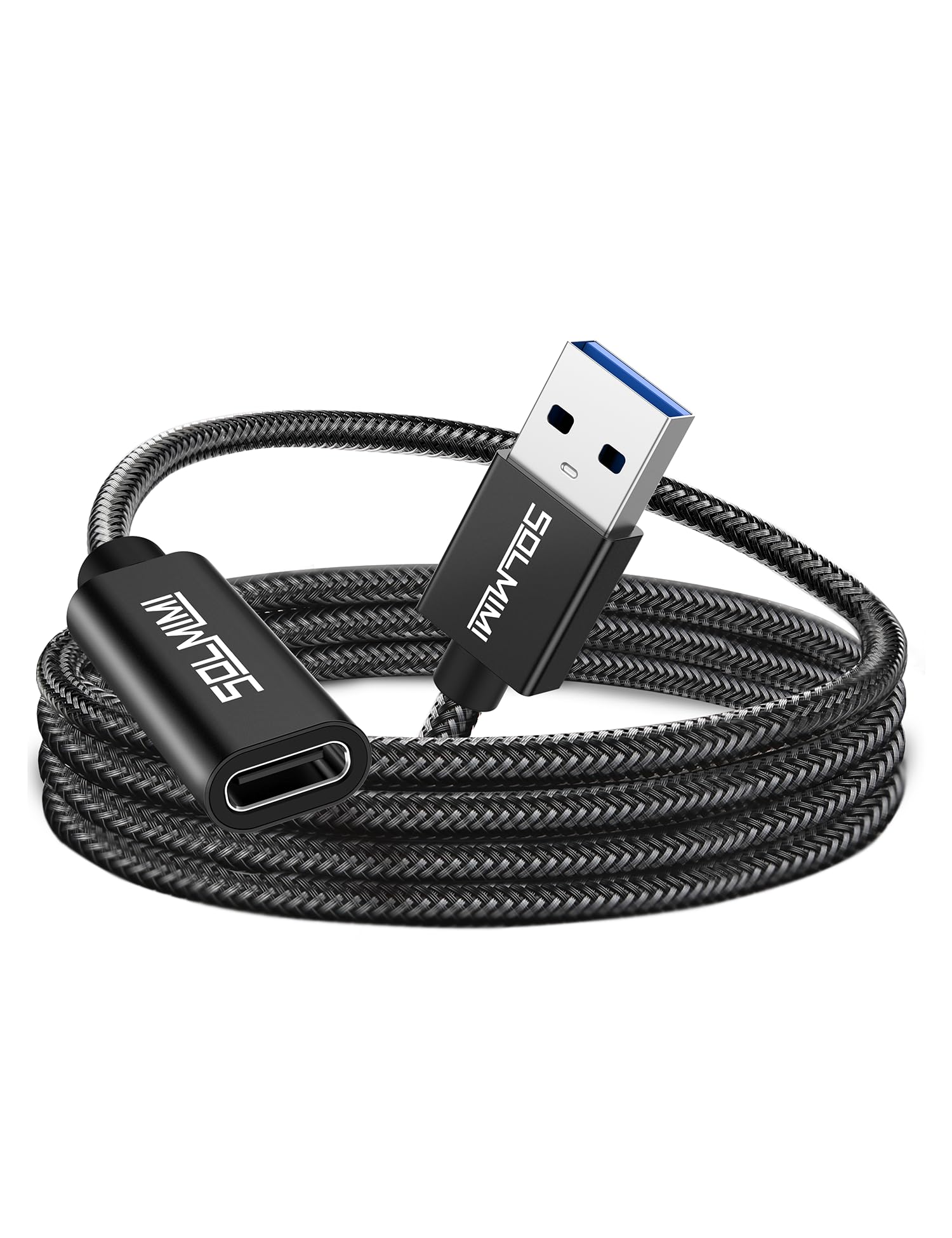 SOLMIMI USB C Female to USB Male Adapter Cable (7.5 ft) -USBC to USB Adapter with 5Gbps Data Transfer for Laptop, PC, Flash Disk, USB C Headphone