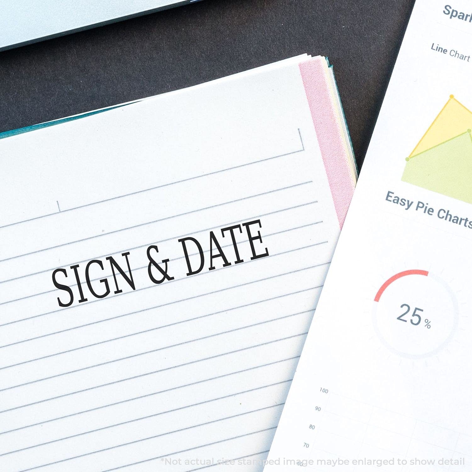 Tampon en caoutchouc Sign & Date Acorn Sales pour documents