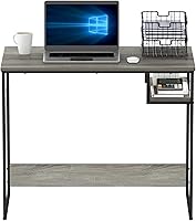 Vista 4 de Furinno Moretti Lifestyle - Escritorio de estudio, 35 pulgadas, roble francés gris gris roble francés