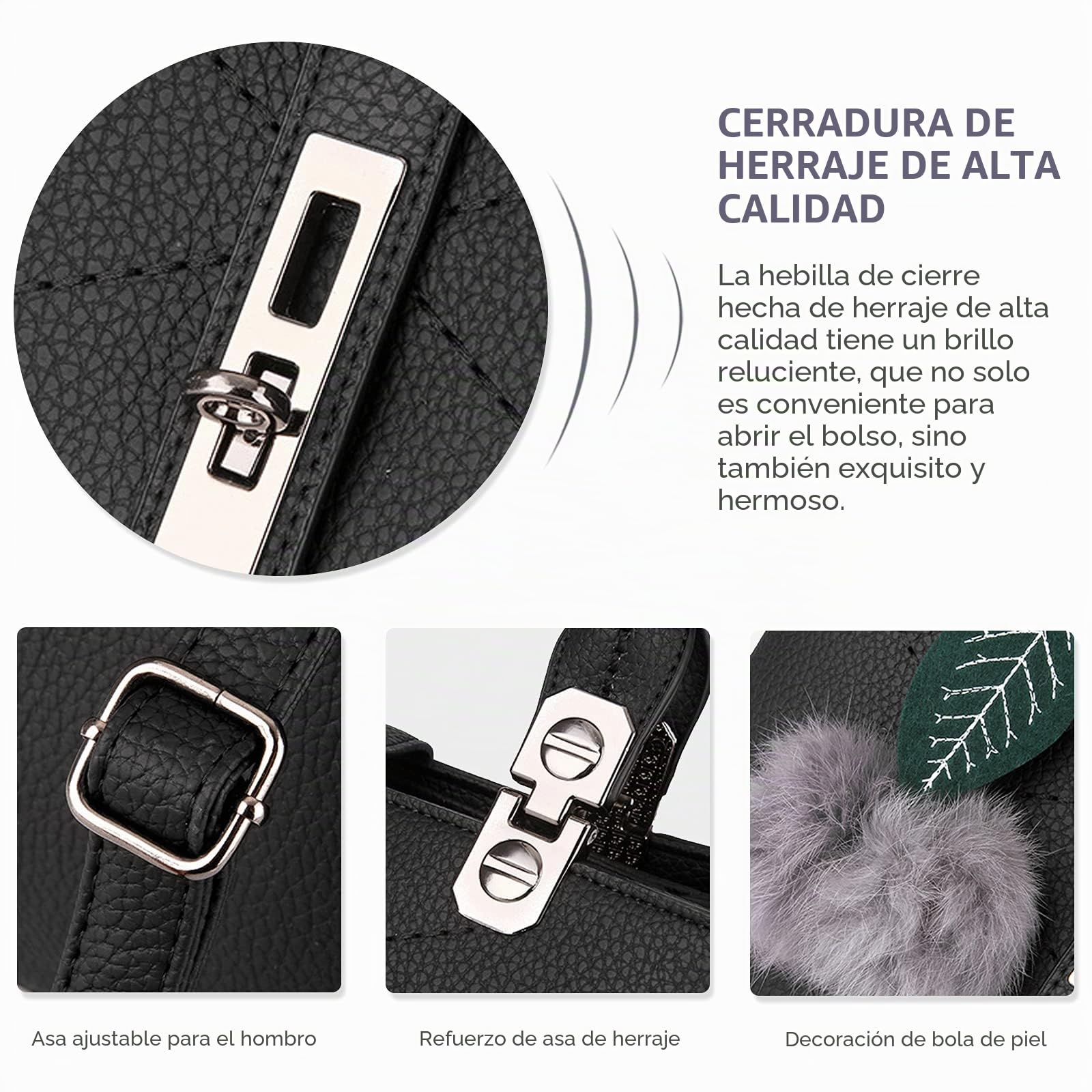 Nicole & Doris 2026 - Bolso de Mano para Mujer, Bolso de Mano, Estilo Bandolera, Bolso de Hombro Elegante, para Mujer, Bolsa de asa Superior con Pom Poms