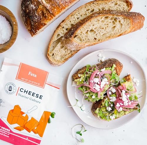 Cultures For Health Feta Cheese Starter | 4 Packets Mesophilic Powdered Active Cultures | Gluten Free Non-Gmo Fresh Cheese | Beginner Friendly Artisan Cheesemaking | Make With Sheep, Cow, Or Goat Milk #TOP2