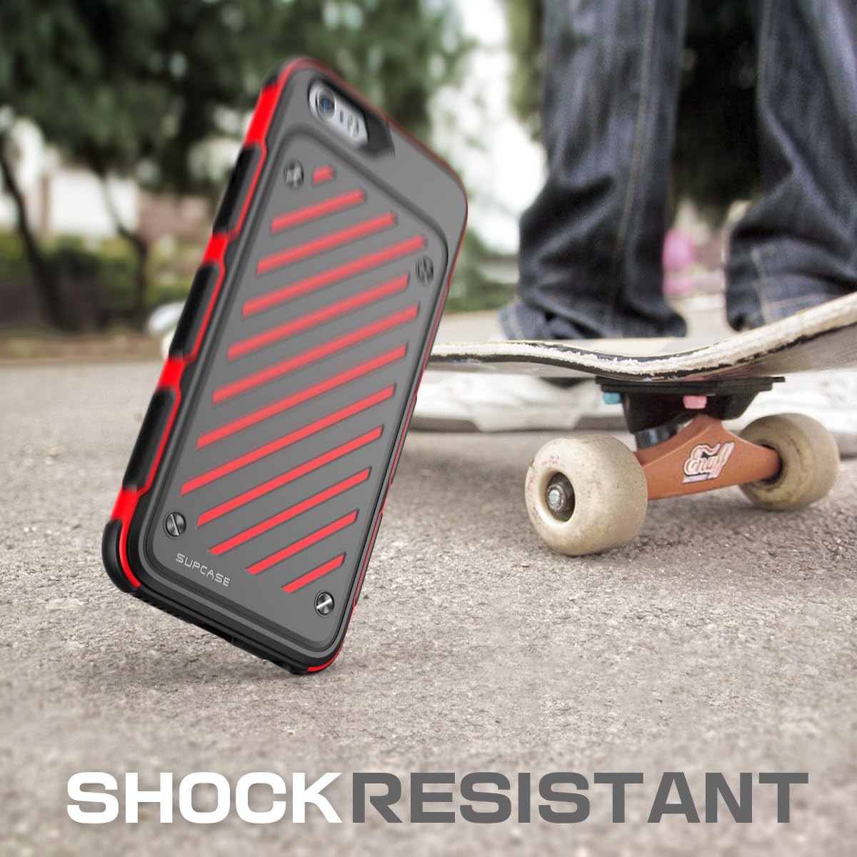 iPhone 6s Plus Case, SUPCASE Apple iPhone 6 Plus Case, Dual Layer Hybrid [Unicorn Beetle Sport] Slim Protective Case 5.5 Inch (Black/Red)
