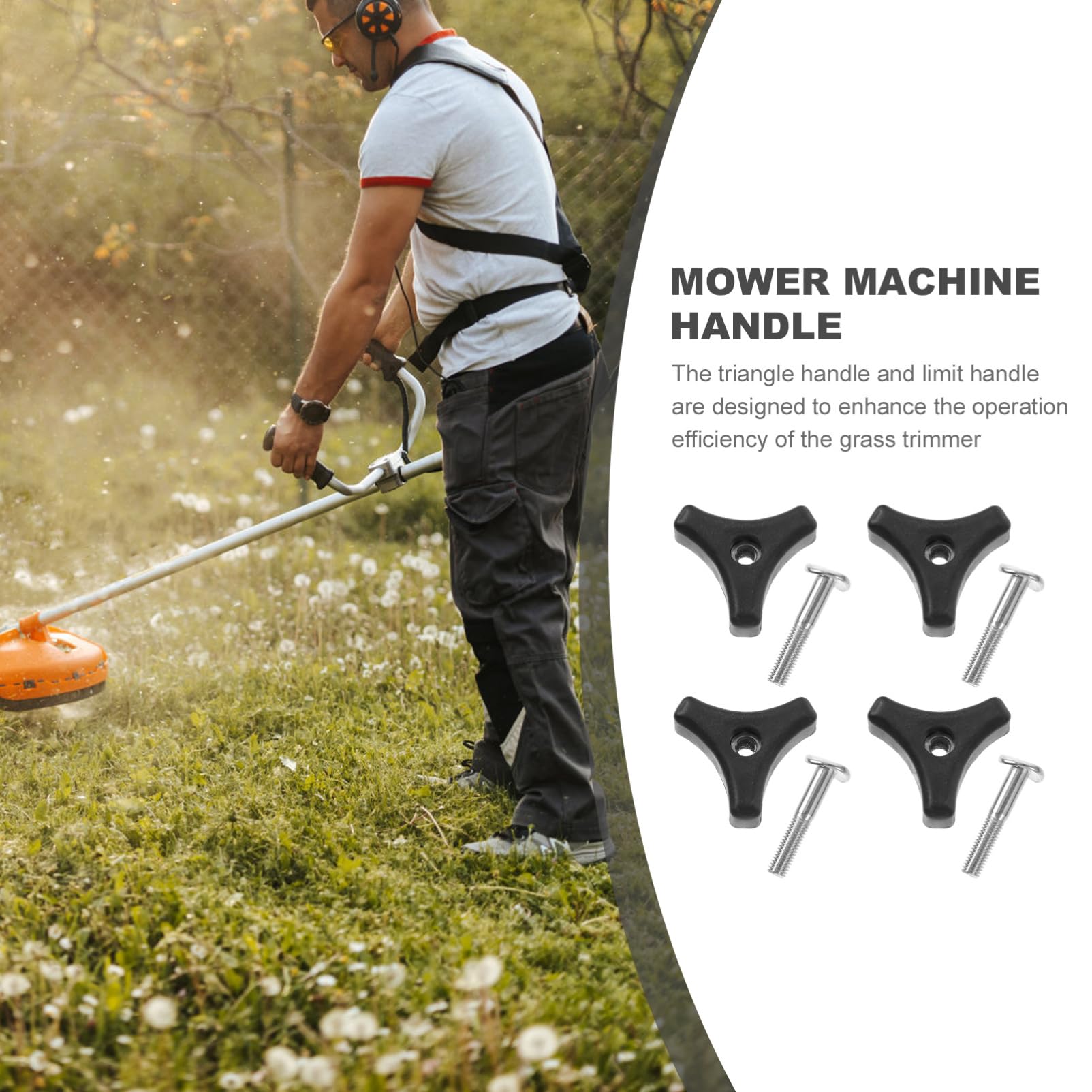 BESPORTBLE 20 Juegos Manillar para Cortacésped con Tornillos y Mango Triangular Instalación Rápida y Práctica Accesorios para Herramientas de Jardín