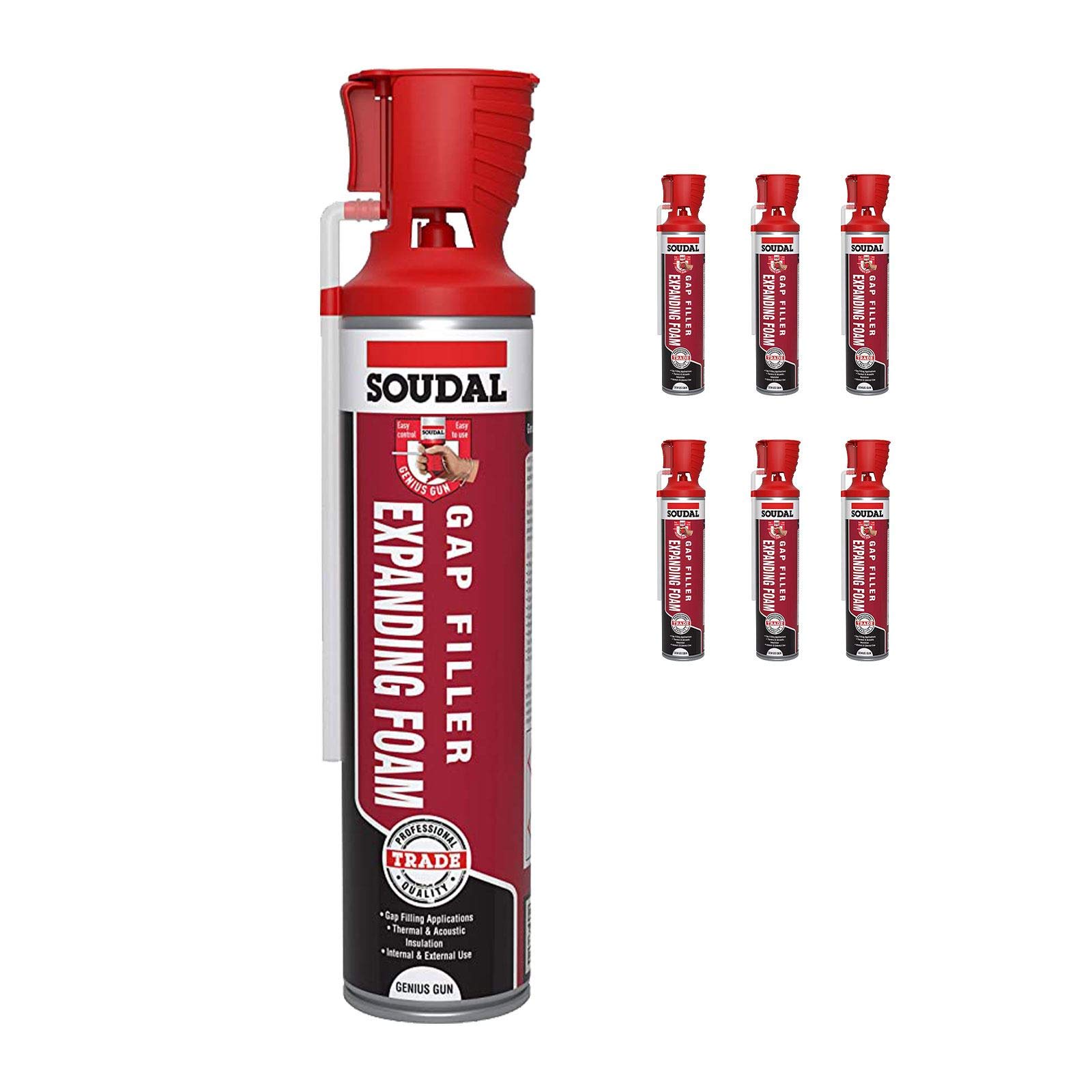 Truly Pvc Supplies Soudal Gap Filler Pu Polyurethane Expanding Foam (Genius Gun) - 6 Pack
