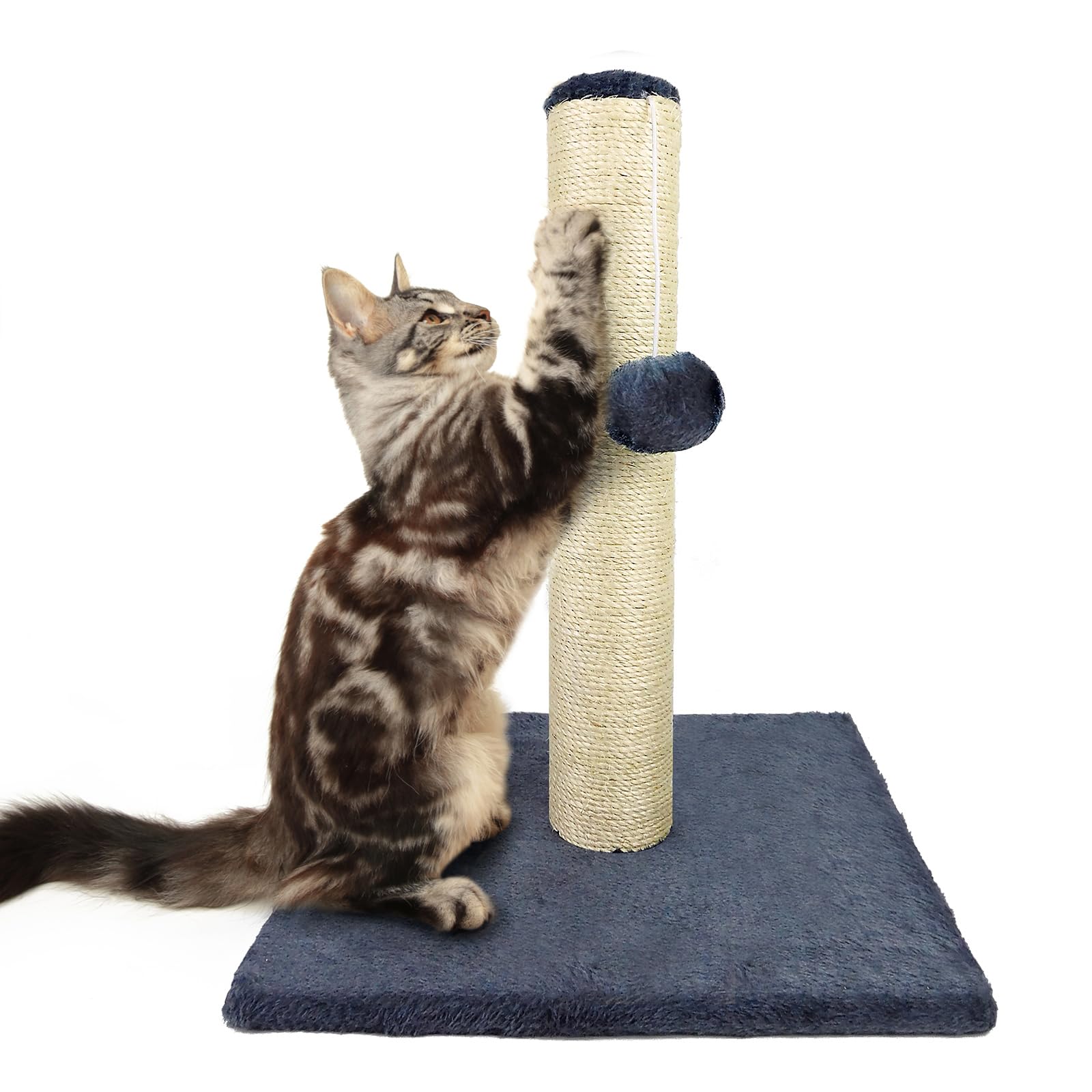 40cm Cat Scratching Post with Sisal Pole,Plush Base, Sisal Scratch Pole, Cat Scratch Post for Indoor Cats, Sisals Claw Scratcher Tower,Vertical Scratchs,Sturdy Cats Furniture for Scratching,Climbing