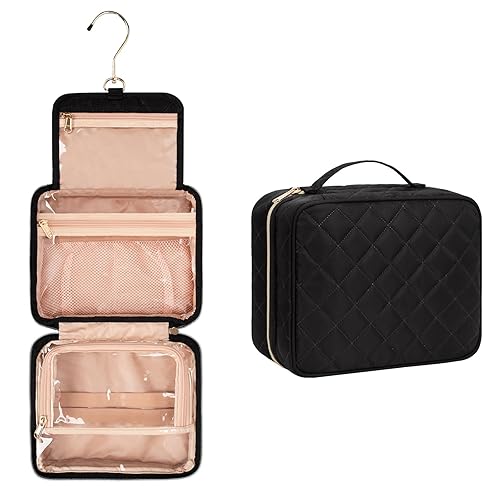 CUBETASTIC Neceser de viaje colgante, organizador de maquillaje verde para mujeres y hombres, 3 compartimentos, estuche portátil para cosméticos, disponible en Yaxa Costa Rica