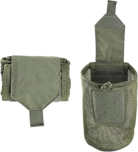 SABADO Bolsa táctica Molle de malla de malla para cinturón con cordón, plegable, flexible, duradera, con gancho y bucle, se despliega con una