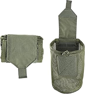 Tactical MOLLE Mesh Net Dump Pouch Belt Mount Drawstring Bag Folding Flexible Durable Hook and Loop Wrap Pouch Deploy with one Pull Tab for Carrier Vest Belt - SABADO