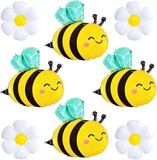 Bee Balloons 8Pcs Honeybee Balloons and Daisy Flower Balloon for Bee Theme Birthday Baby Shower Spring Animal Party Decoration