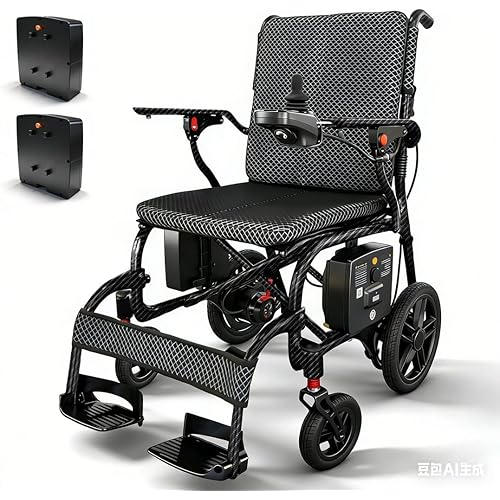 SOFTFISH Electric Wheelchair, 26 LBS Weight, Foldable Carbon Fiber Power Motorized Wheelchair for Adults, 25 Miles Long Range Power Wheelchairs with 2 Lithium Batteries for All Terrain