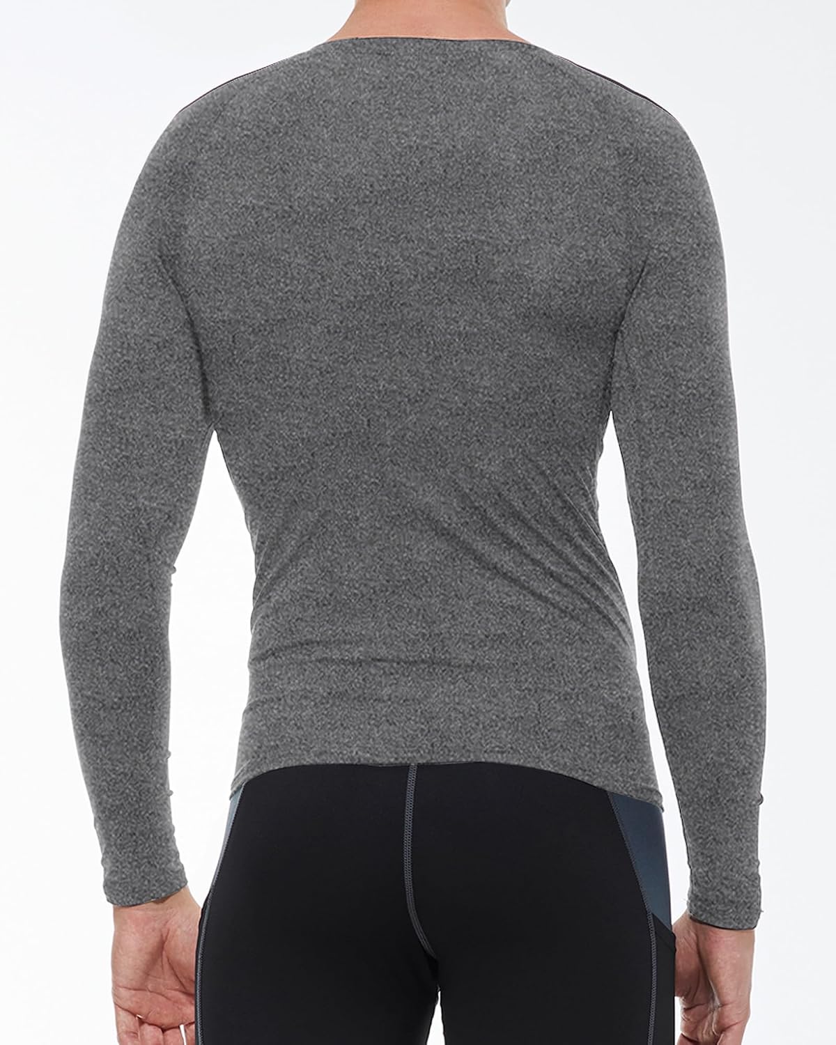 2 Pack Men's Compression Shirts Long Sleeve Quick Dry Workout Athletic Base Layer T-Shirts Sports Undershirt