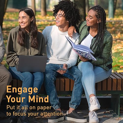 Miniatura 5 de Sweetzer & Orange S&O - Lindos cuadernos en espiral con rayas universitarias con bolsillos, cuaderno de tapa dura para mujer, bonitos cuadernos para