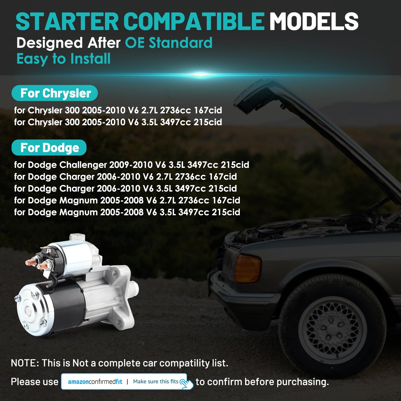 Starter Motor KAX Starter,Automotive Starters Replacement Compatible ...