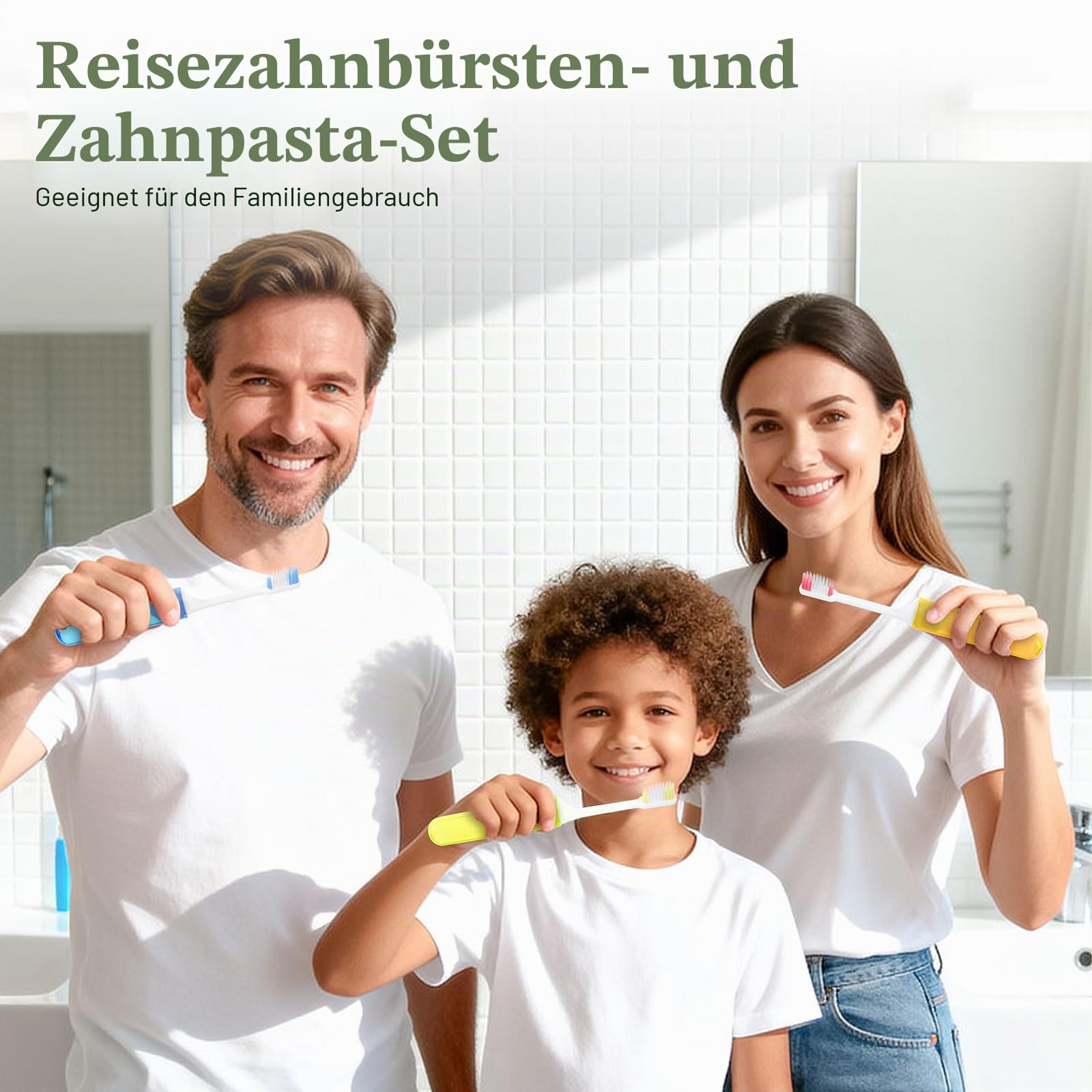 Reisezahnbürste, einzeln verpackt, 5 Farben, faltbare Aufbewahrung, Reisezahnbürsten-Set, geeignet für Camping, Hotels (100er-Pack)