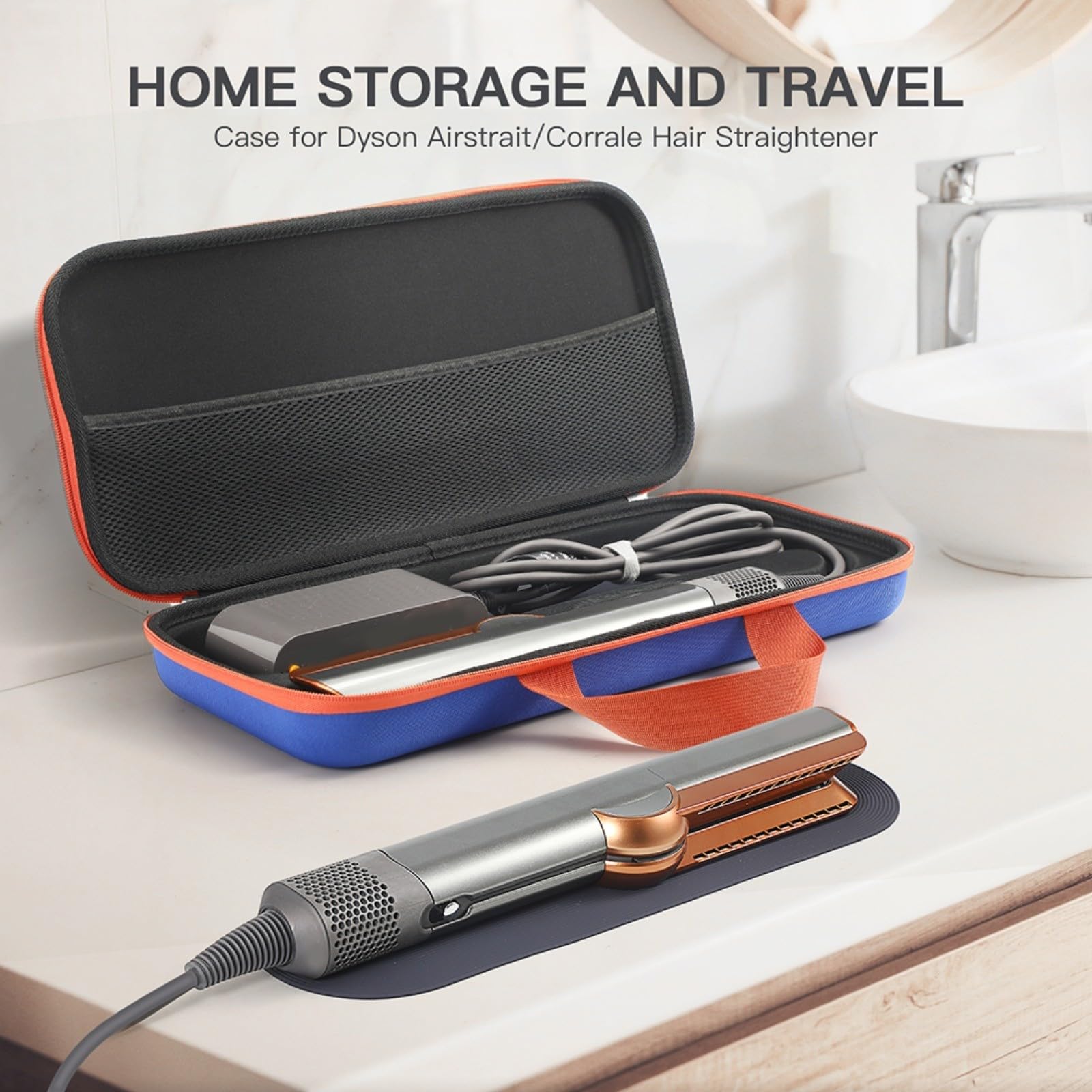 Custodia in EVA per Dyson Airstrait HT01, borsa portatile per piastra (blu)