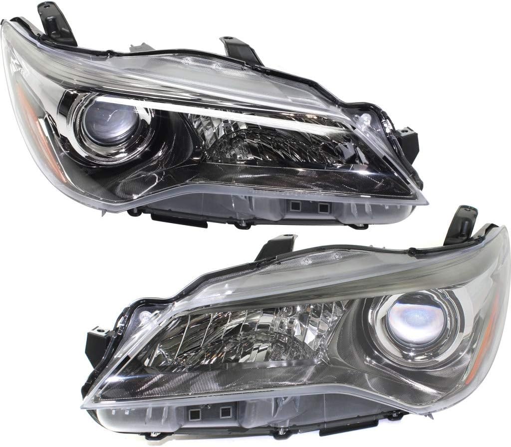 For 2015 2016 2017 Toyota Camry Headlight Driver and Passenger Side CAPA Certified Bulbs Included TO2502224 TO2503224 Replaces 81150-06C70, 81110-06C70 ;SE|SPECIAL EDITION|XSE; Projector Type