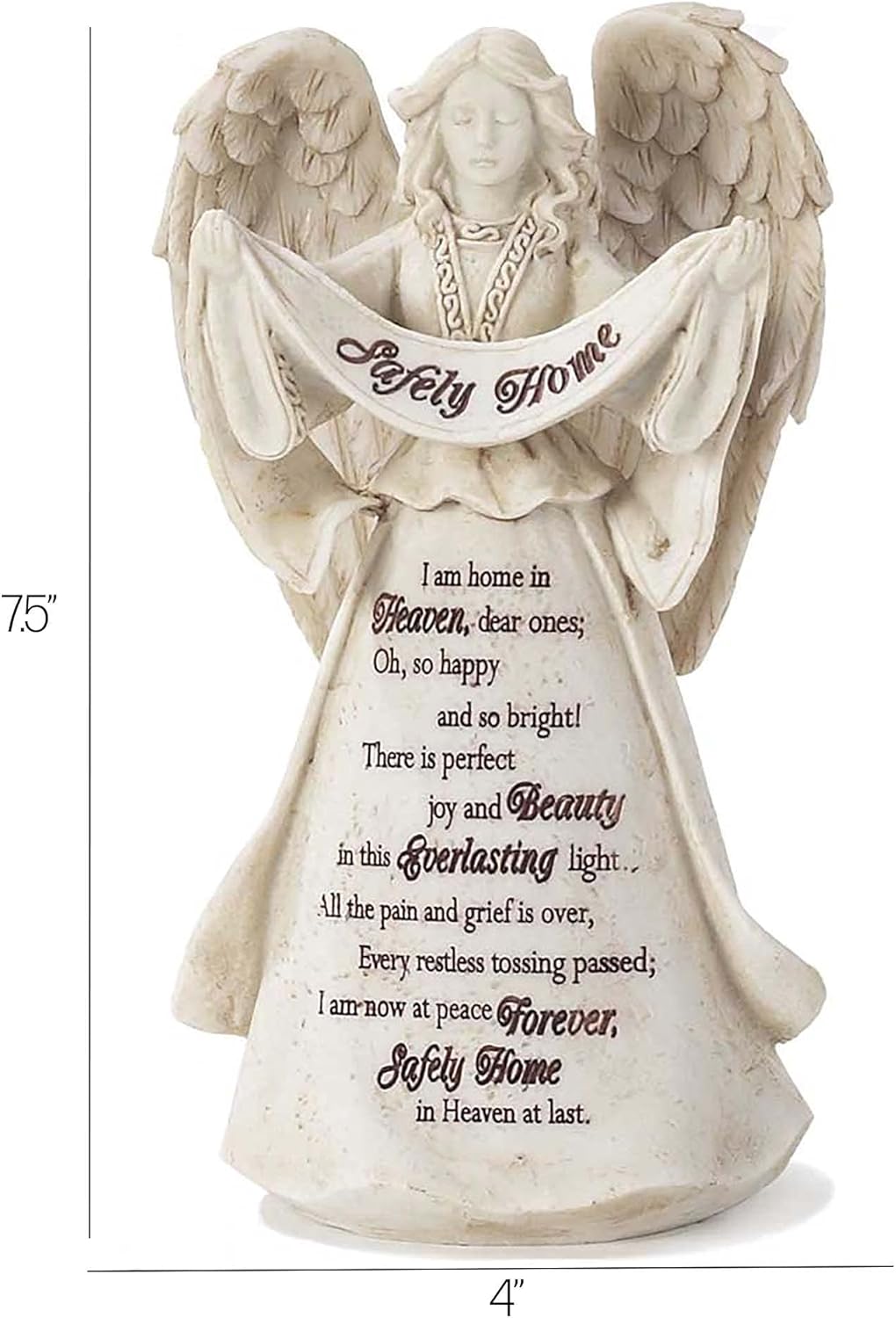 Dicksons Safely Home in Heaven at Last Stone 6.5 Inch Resin Tabletop Angel Figurine - Image 4
