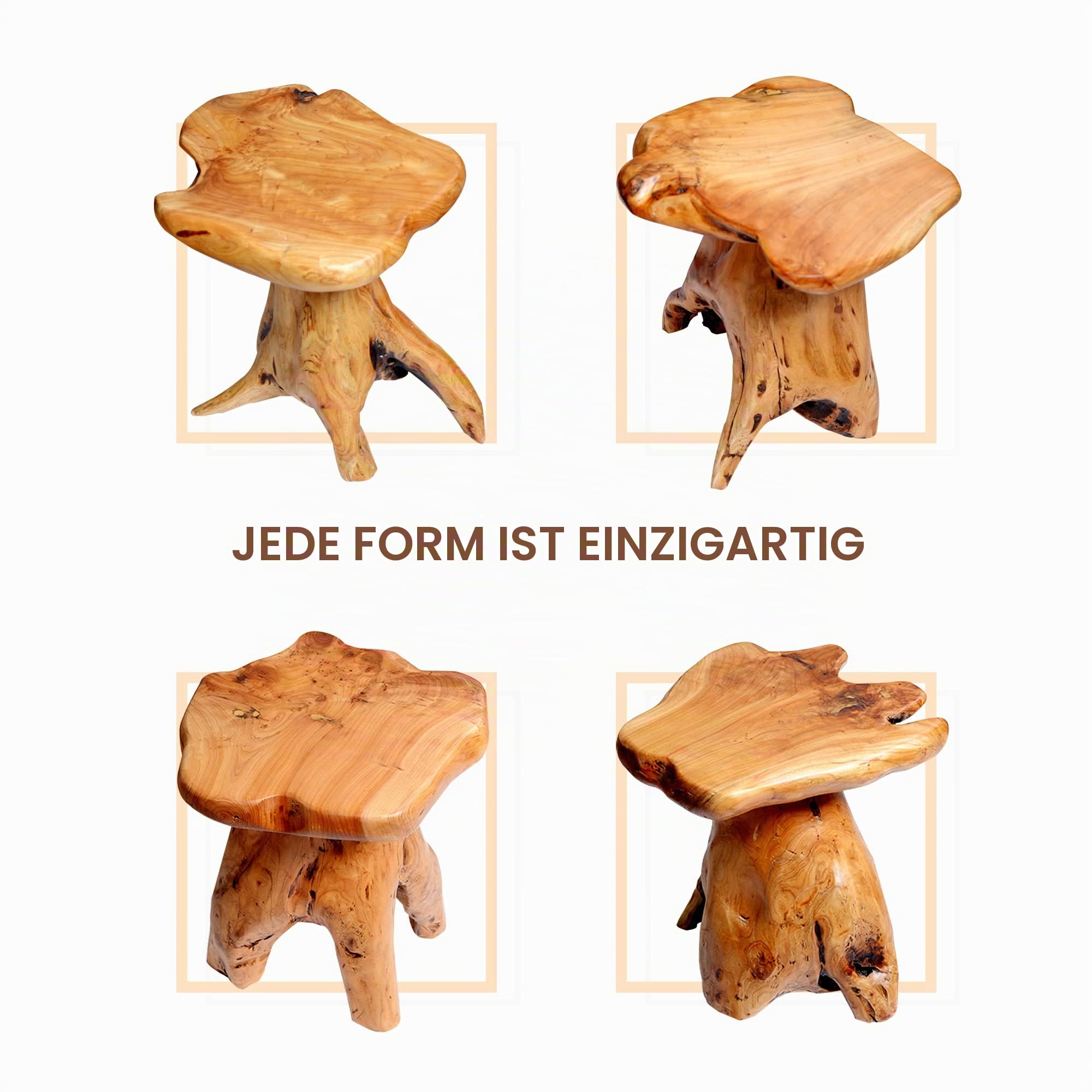 Holzhocker, Natur Baumstamm Deko, Blumenständer, Pflanzenständer für den Garten; Fußbank, Nachttisch, Beistelltisch für Schlafzimmer, Wohnzimmer; Zedernholz, 30x35x36CM
