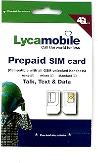 Lycamobile USA simcard Unlimited Plan 01 - 4GB at 4G Speed then unlimited Data at reduced speed