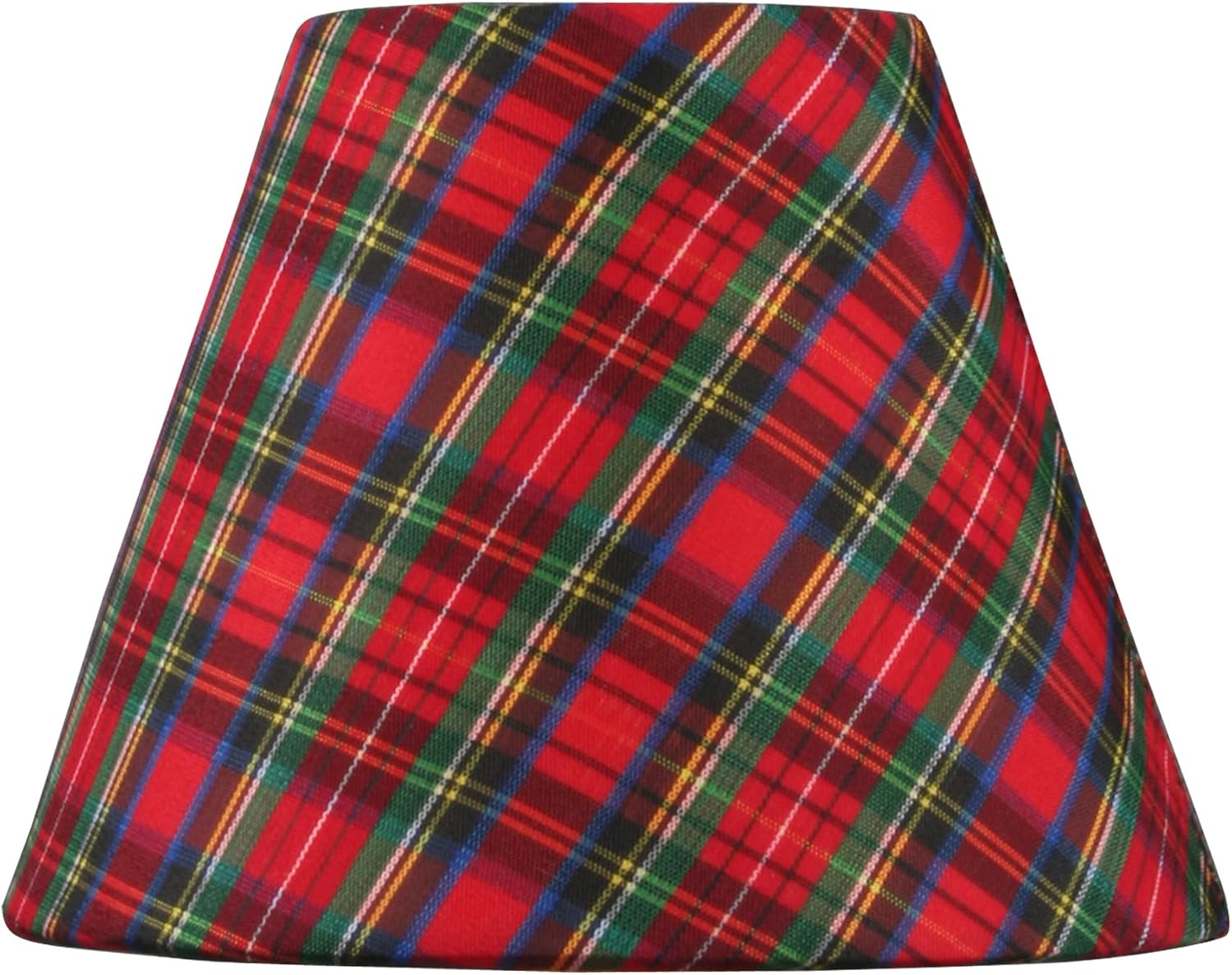 Livex Lighting S328 Hardback Clip-On Chandelier Shade for Holiday Decor, Empire Shape, 5" x 4", Red and Green Plaid