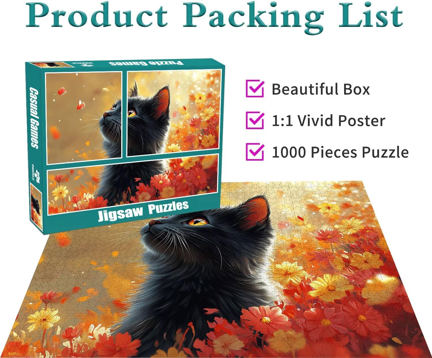 Puzzle Erwachsene 2000 Teile Katze Tier Educa Jigsaw für Kinder ab 8 Jahren Mädchen Jungen, Erwachsene Impossible Klassische Puzzles Schwer, Anspruchsvoll Spielspaß, Als Familienspiel 70x99cm t-668