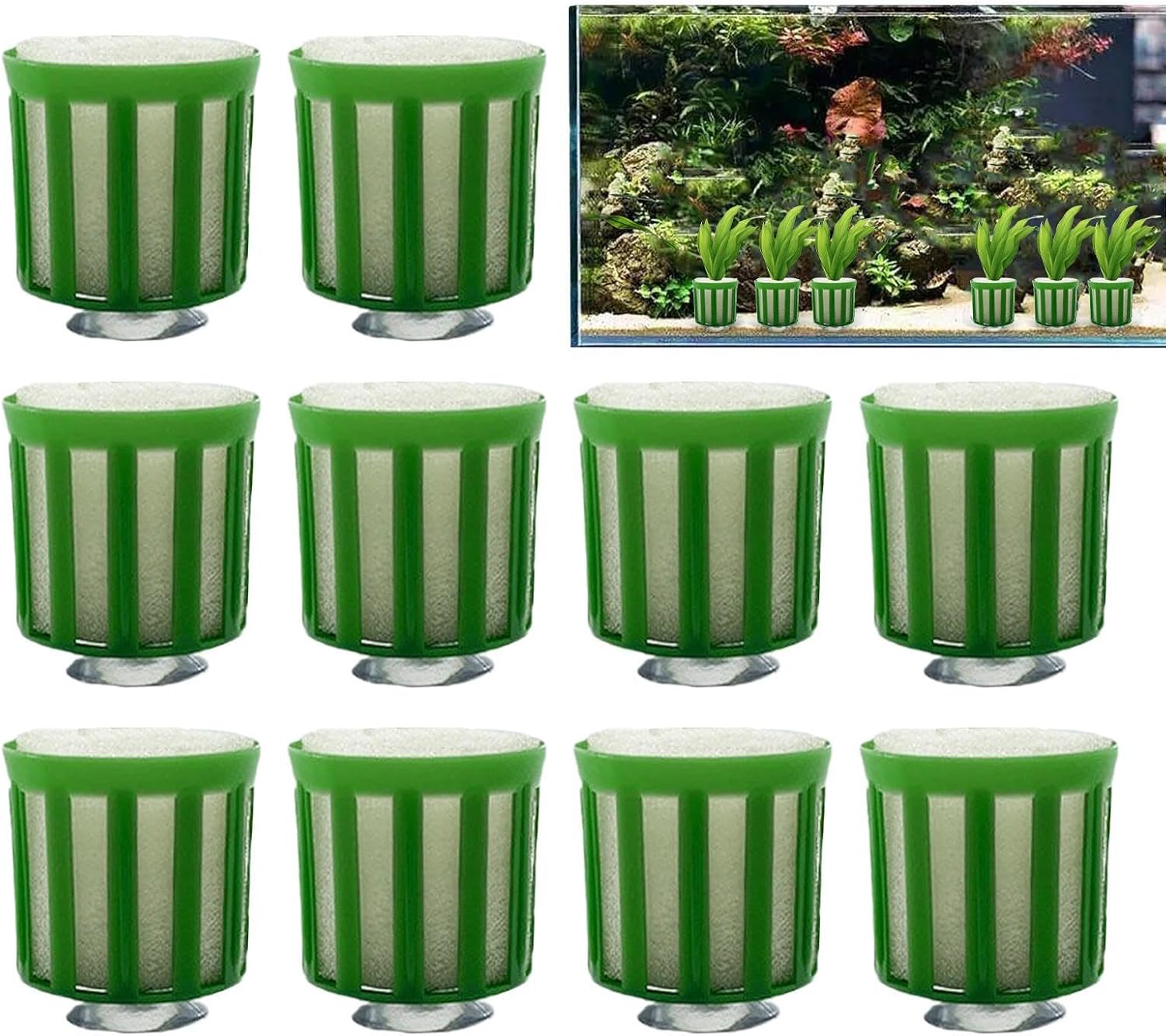 Aquarium Plant Weights Pot Plant Stabilizer, 10pcs Fish