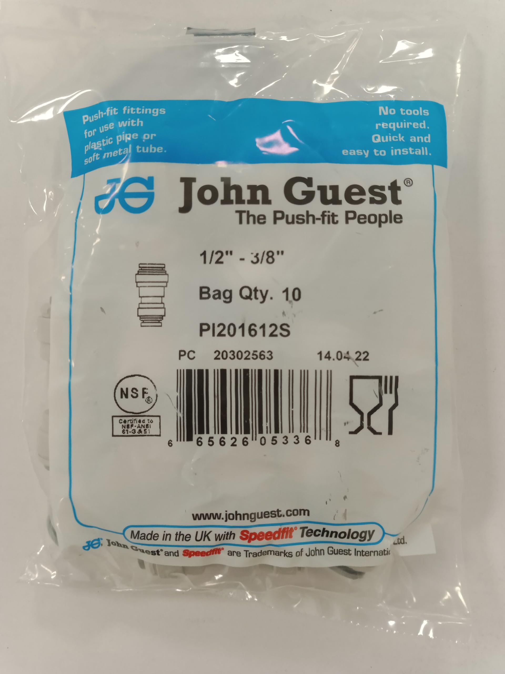 JOHN GUEST RIDUZIONE INTERMEDIA 1/2″ x 3/8 PI201612S Confezione completa 10 Pezzi