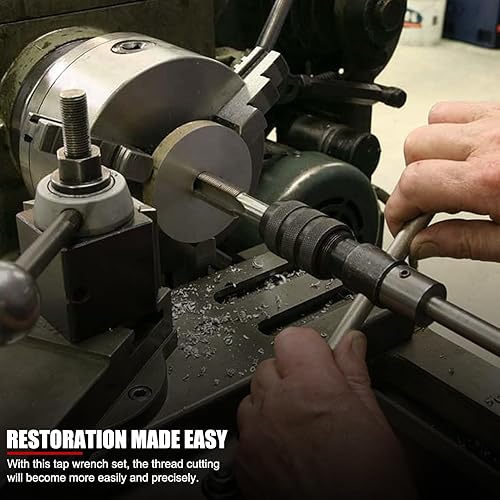Miniatura 5 de EVTSCAN Juego de llaves de grifo con mango en T, mandril ajustable, con 4 tornillos M3 a M6 y 4 brocas giratorias, para roscar a mano