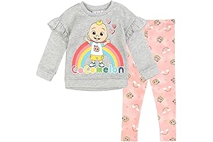 Cocomelon Baby Girls' Pullover Fleece Sweatshirt and Pants Set
