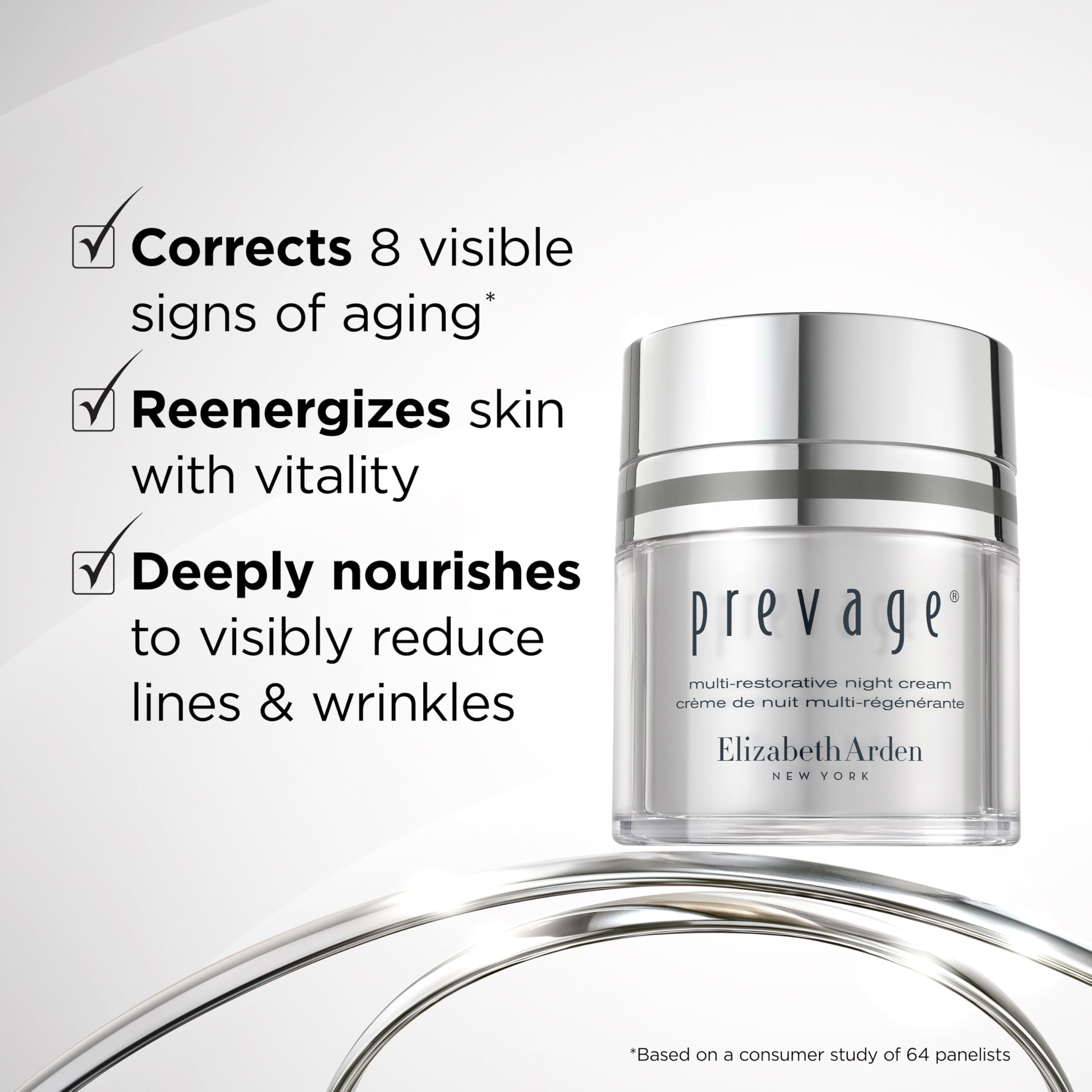 Elizabeth Arden PREVAGE Multi-Restorative Night Face Cream with Idebenone & Bio-Rhythm Recovery Complex, Moisturizer for Smoother, Firmer Skin, 1.7 oz