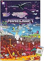 Vista 1 de Trends International Minecraft - Póster de World Beyond Wall con pasadores, 22.375 x 34 pulgadas