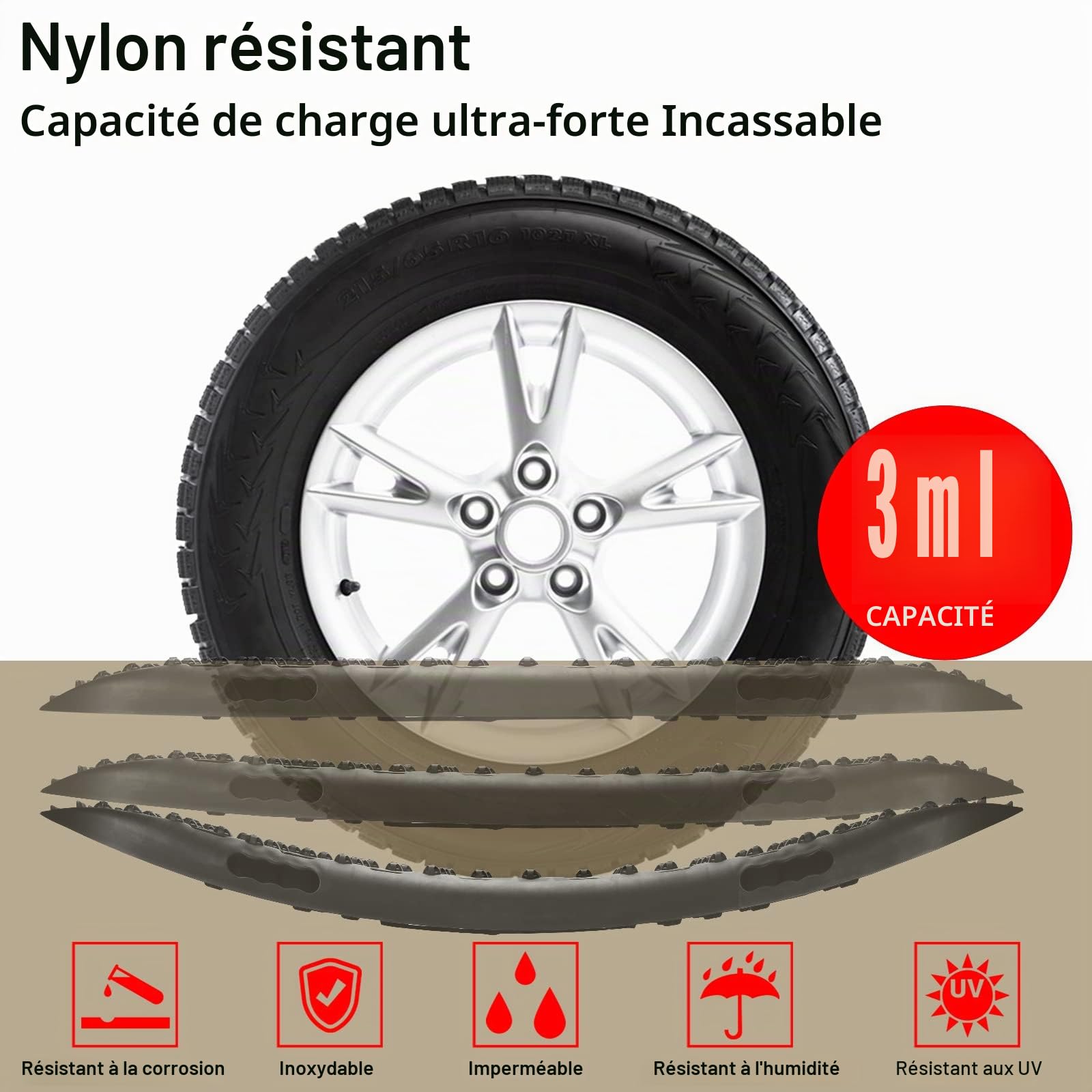 Lot de 2 plaques de désensablement tout-terrain, plaques de désensablement pour camping-car, capacité de charge 10T, aide au démarrage pour neige et sable, avec sac et outil d'installation