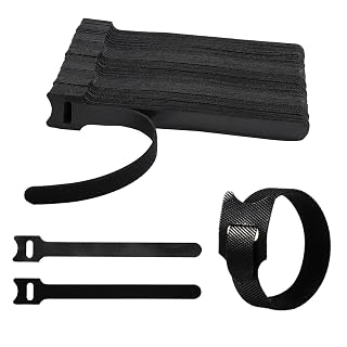 CableGeeker 60 PCS Reusable Cable Ties (6 Inch) - Adjustable Hook and Loop Cord Straps, Wire Organizer for Home, Office, Electronics - Black - Amazon product rated Grade A
