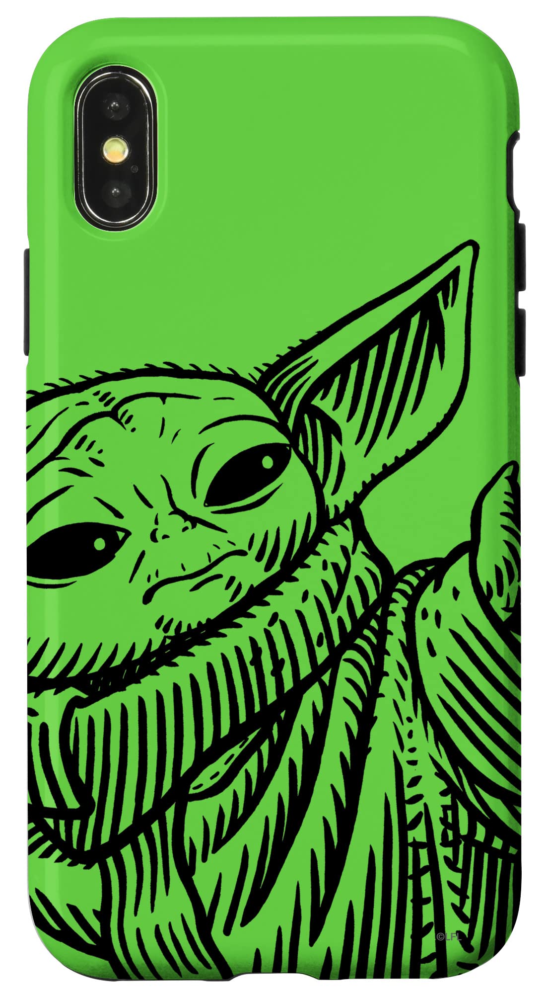 Coque iPhone X/XS Star Wars Grogu : étui vert The Mandalorian Force