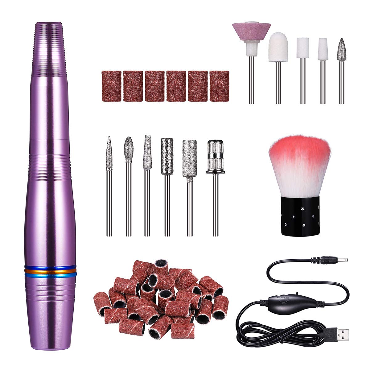 ORIA Nail Drill Set, Electrical Nail File Kit for Acrylic, Gel Nails, Pedicure Polishing Shape Tools for Acrylics Gel Nails