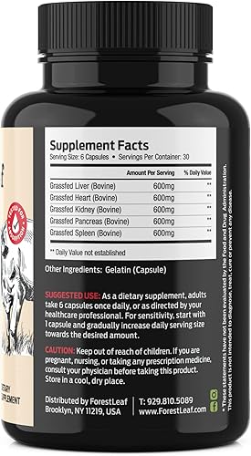Miniatura 11 de ForestLeaf Cápsulas de hígado de carne alimentada con pasto, 3000 mg por porción, apoya la inmunidad completa y el bienestar corporal, limpieza