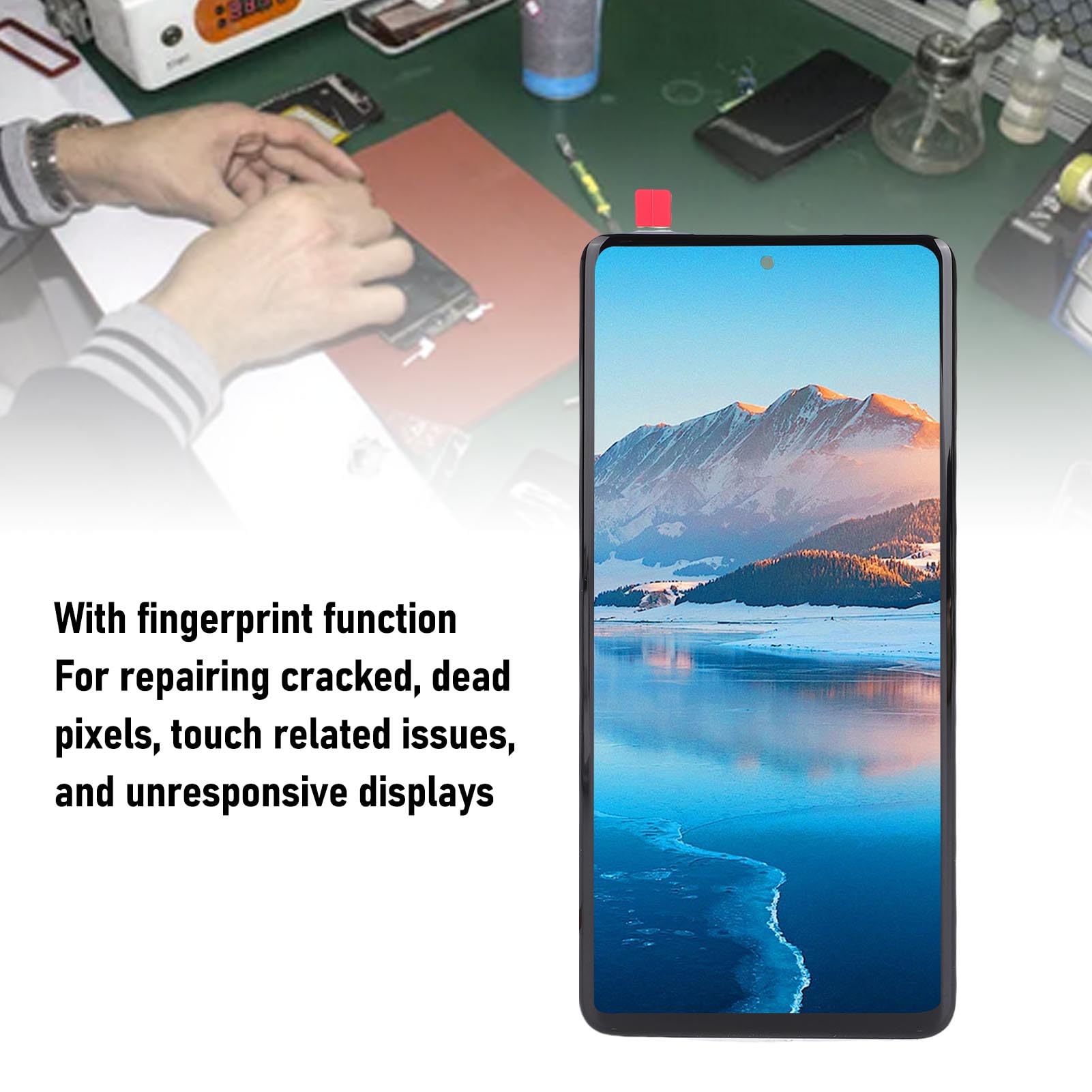 Generic Gruppo Digitalizzatore Touch Screen Edge 60 con Funzione di Impronta Digitale per la Sostituzione dello Schermo del Telefono e Kit di Strumenti di Riparazione per Professionisti