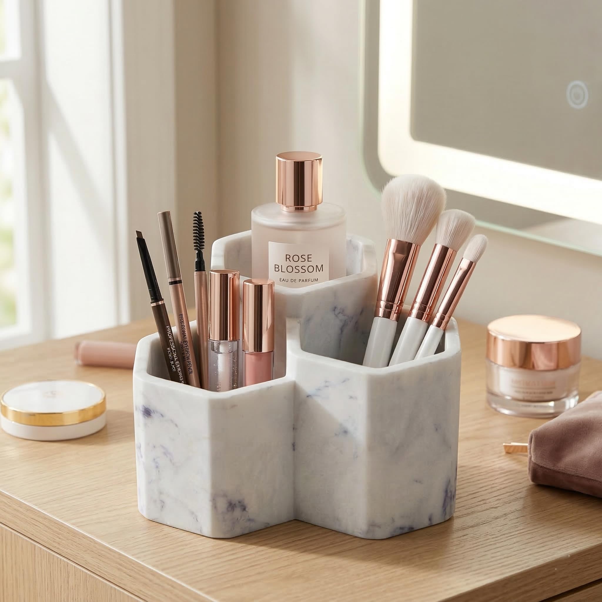 Soporte de cepillo de dientes para baños Soporte de pasta de dientes Organizador de baño para cepillo de dientes Soporte de cepillos de maquillaje