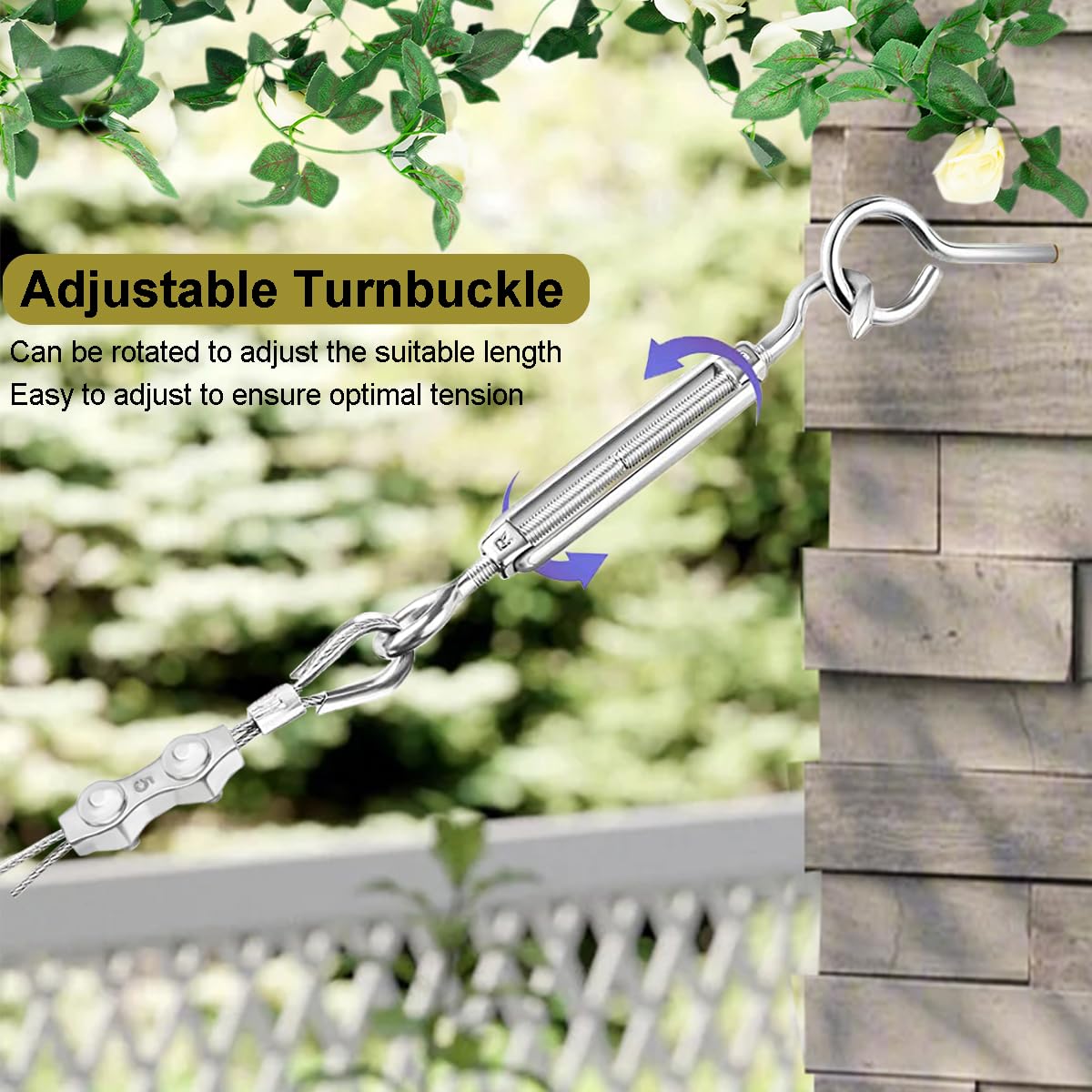 Cable Acero Inoxidable 30m 2mm - Con Kit Tensores, Para Cortinas, Tendederos, Enrejados, Lámparas