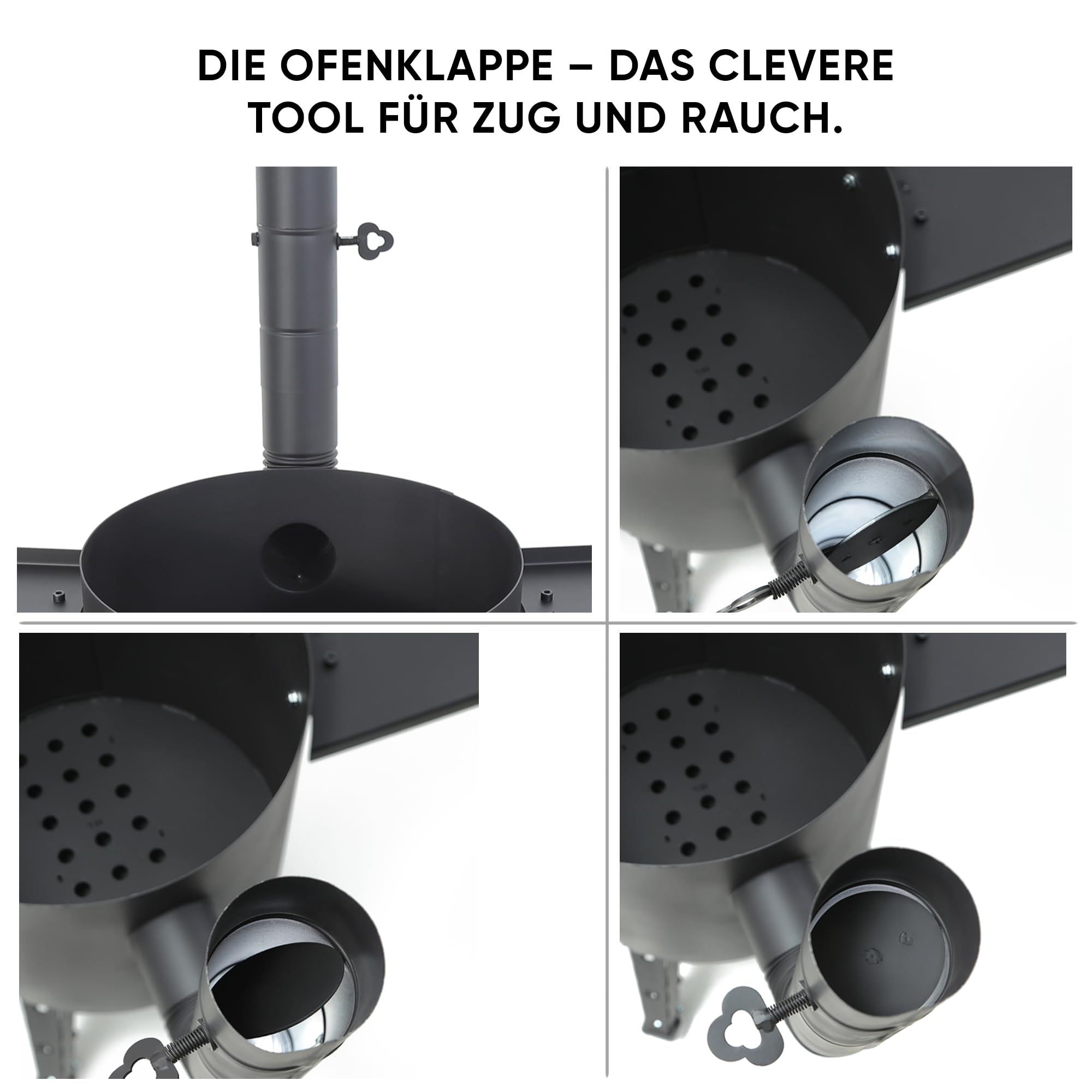 Utschak Feuerofen Ø 40 cm mit Thermometer & Gusseisen Topf 12 L, Ø 42,5 cm | Kazan-Set mit Deckel | Учаг Outdoor Feuerschale & Gulaschkanone | Usbekischer Kochtopf aus Gusseisen, Gartenküche